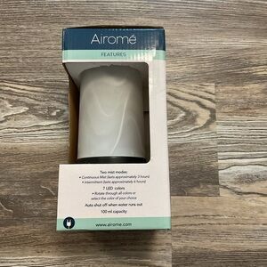 Airome Ultra Sonic Essential Oil Diffuser Frosted Glass NIB